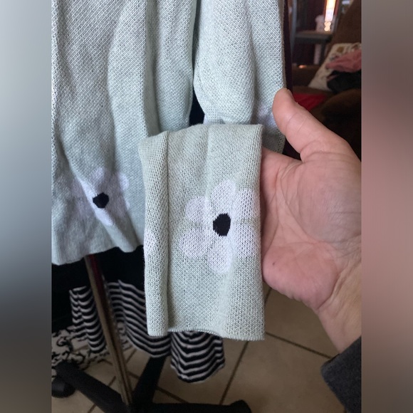 Nikka k flower power mint green tie cardigan sweater size Small - Picture 2 of 4